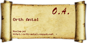 Orth Antal névjegykártya